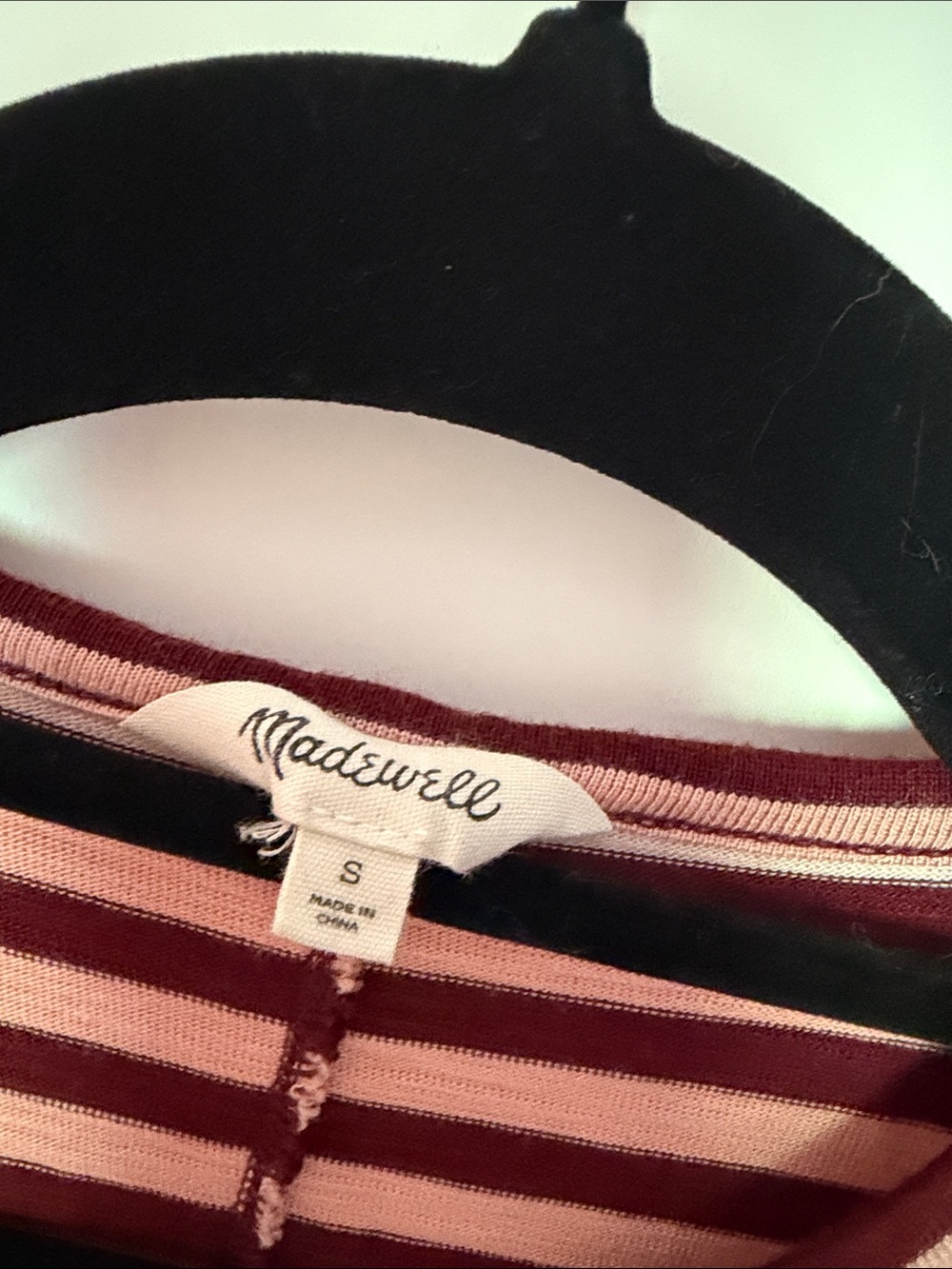 Madewell Sleeveless Striped Midi Dress in Burgundy and Cream - Picture 2 of 4